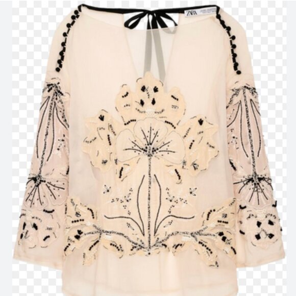 NWT $149 Zara Limited Edition Embroidered Blouse - MEDIUM - Picture 1 of 12
